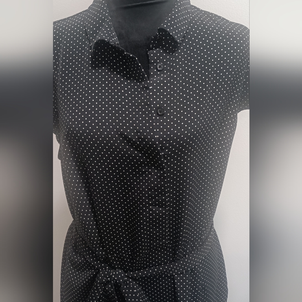 Simpley Styled Black Polka Dot Dress